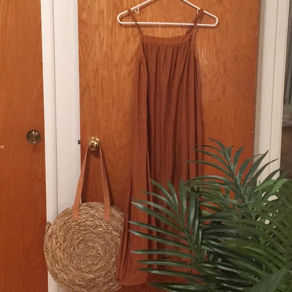 a new day Dresses & Skirts - NWOT Boho Burnt Orange Sundress/Pinafore Dress XS